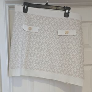 Michael Kors Cream Logo Mini Skirt